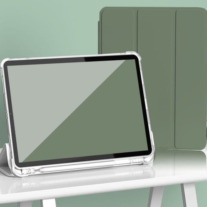 タブレットケース iPad/iPad Air/iPad Pro/mini 三つ折り透明ペン収納タブレット保護ケース