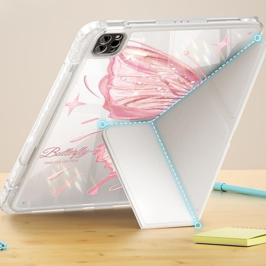 タブレットケース iPad/iPad Air/iPad Pro/mini 蝶と花の優美な折りたたみ保護カバー