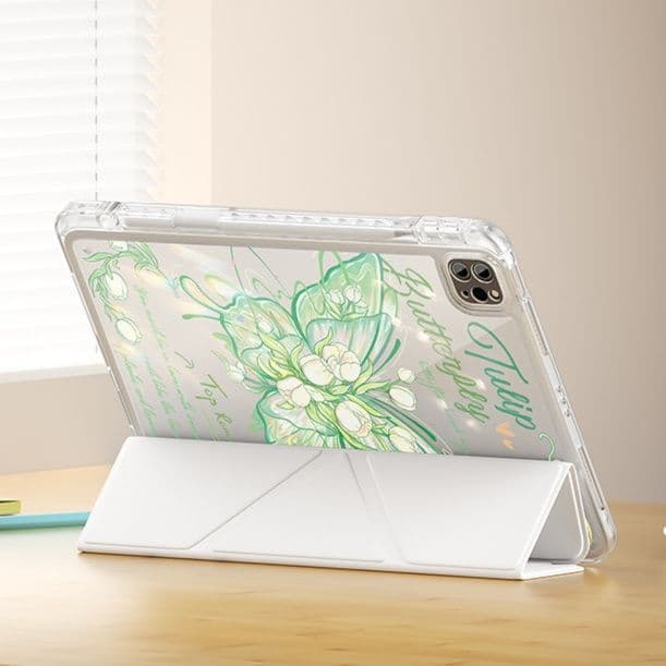 タブレットケース iPad/iPad Air/iPad Pro/mini 蝶と花の優美な折りたたみ保護カバー