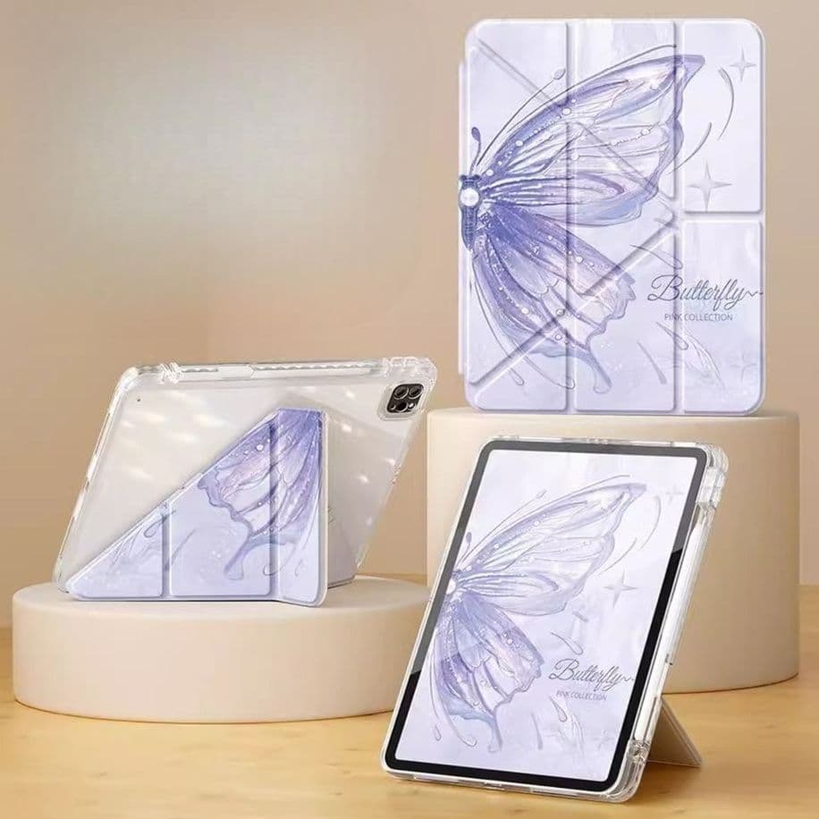 タブレットケース iPad/iPad Air/iPad Pro/mini 蝶と花の優美な折りたたみ保護カバー