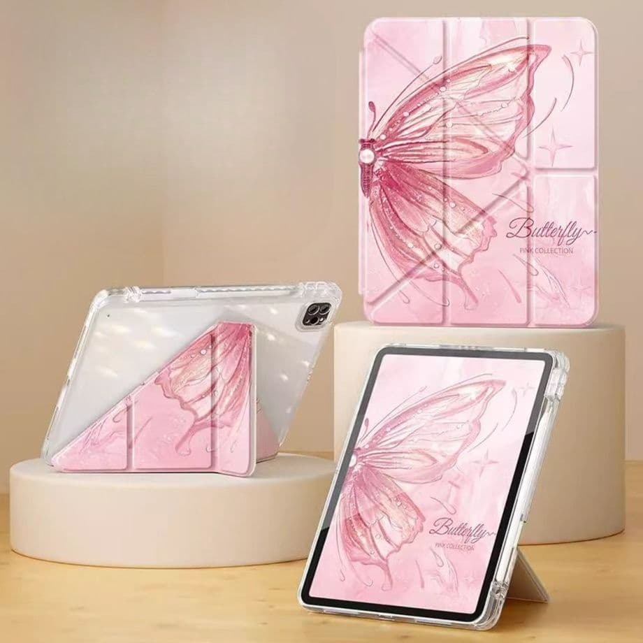タブレットケース iPad/iPad Air/iPad Pro/mini 蝶と花の優美な折りたたみ保護カバー