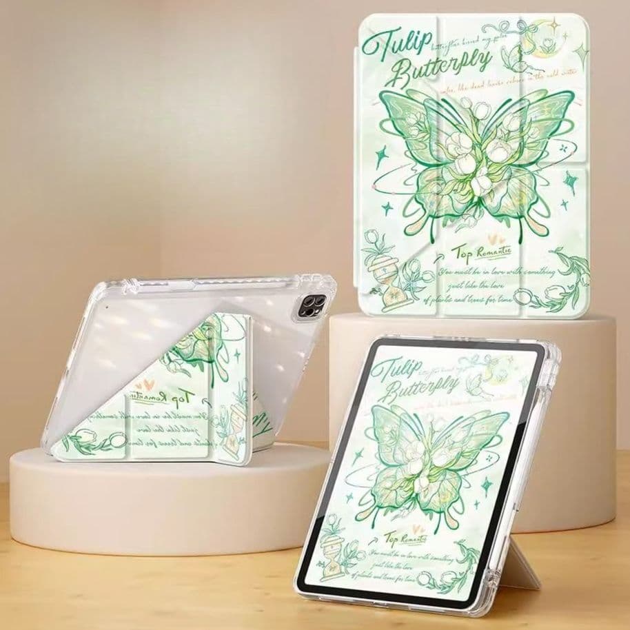 タブレットケース iPad/iPad Air/iPad Pro/mini 蝶と花の優美な折りたたみ保護カバー