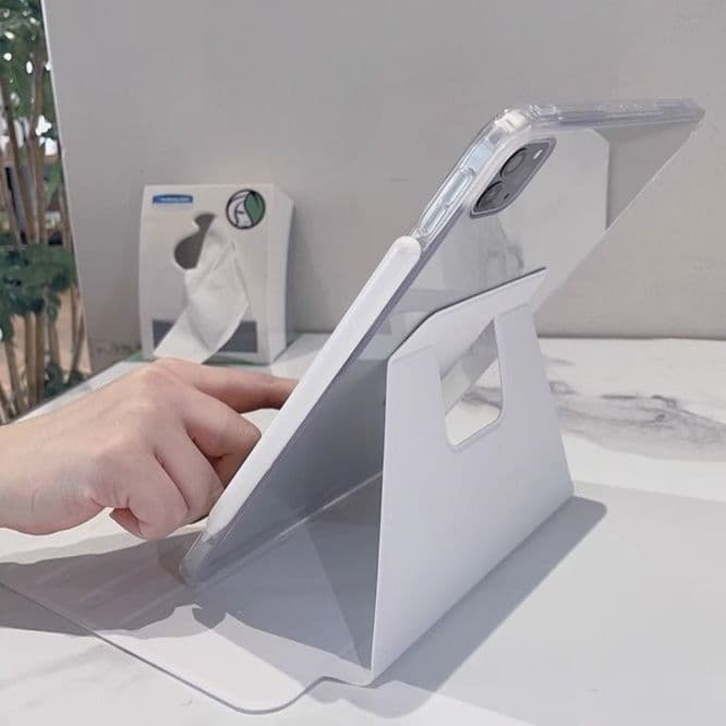 タブレットケース iPad/iPad Air/iPad Pro/mini 透明折り畳みスタンド付きタブレット保護ケース