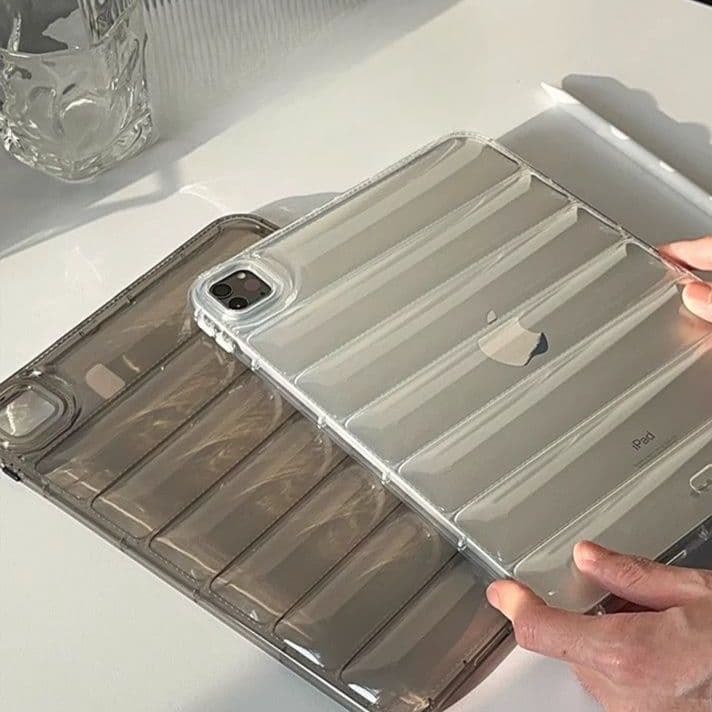 タブレットケース iPad/iPad Air/iPad Pro/mini 立体波型 透明クリアケース