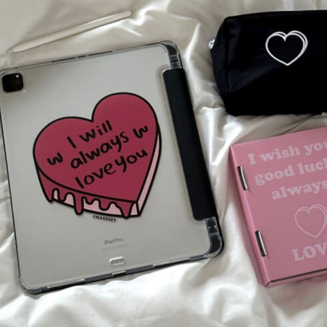 タブレットケース iPad/iPad Air/iPad Pro/mini 溶けるハート透明保護ケース