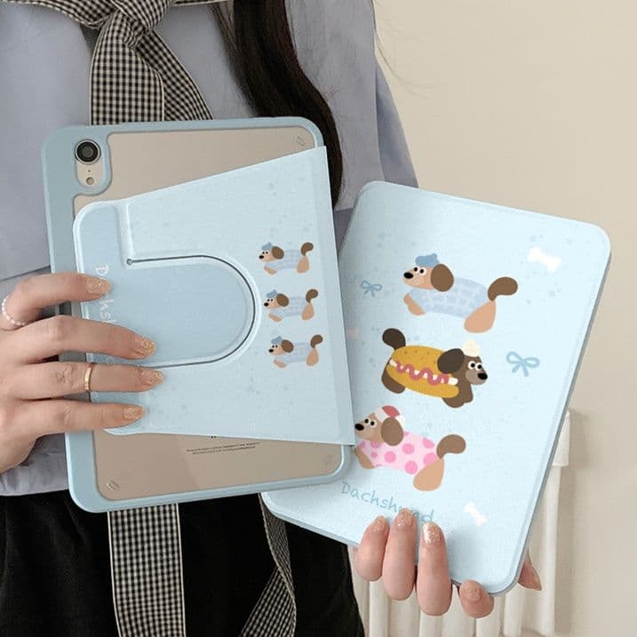 タブレットケース iPad/iPad Air/iPad Pro/mini かわいい動物イラスト折りたたみ保護カバー