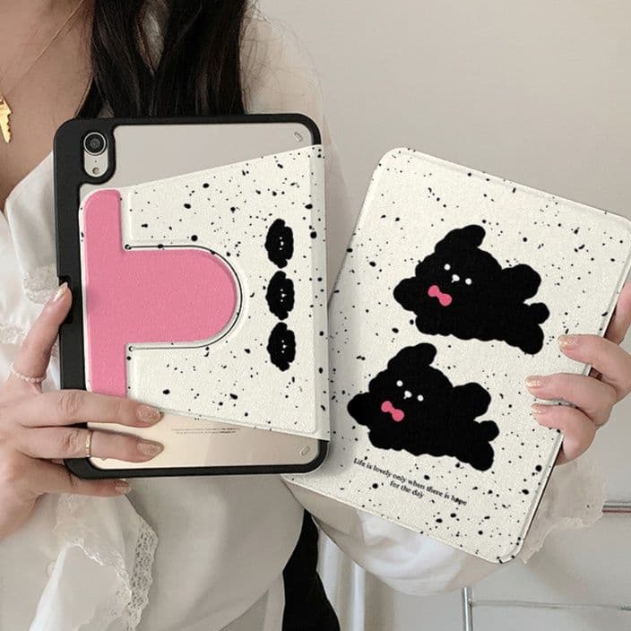 タブレットケース iPad/iPad Air/iPad Pro/mini かわいい動物イラスト折りたたみ保護カバー