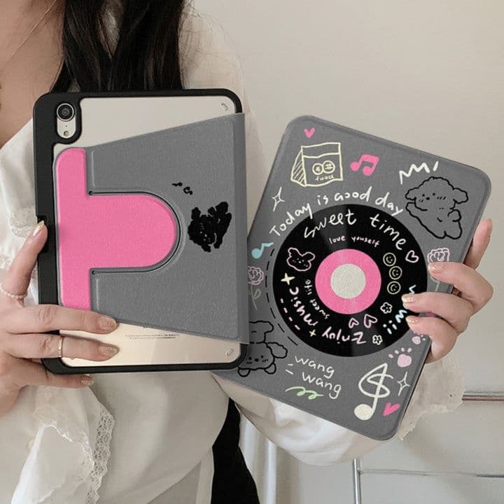 タブレットケース iPad/iPad Air/iPad Pro/mini かわいい動物イラスト折りたたみ保護カバー