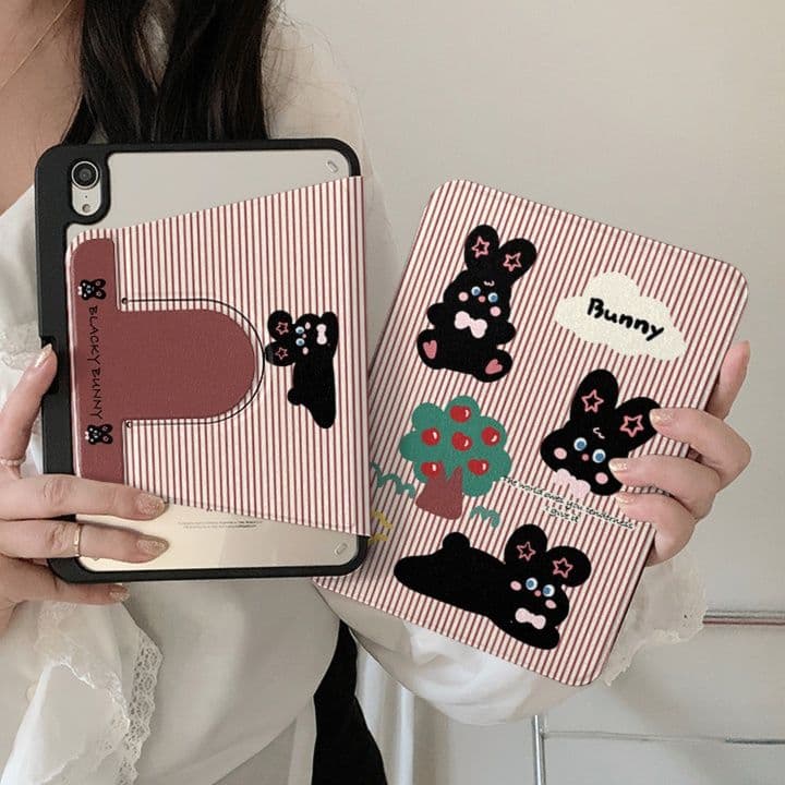 タブレットケース iPad/iPad Air/iPad Pro/mini かわいい動物イラスト折りたたみ保護カバー