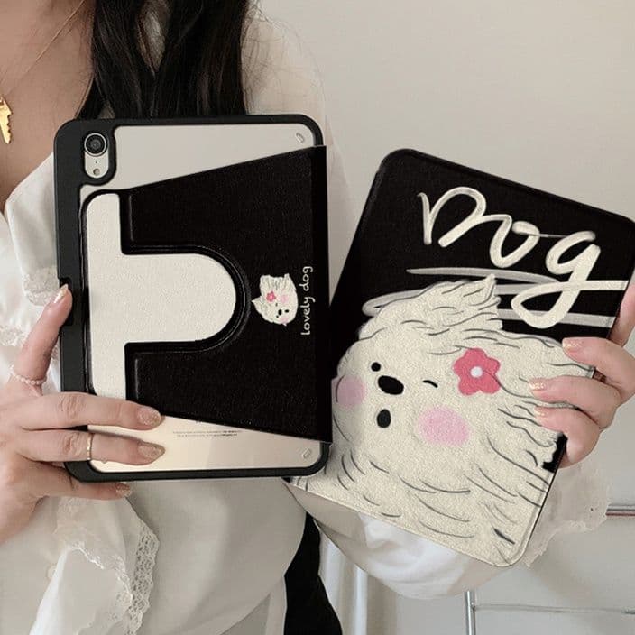 タブレットケース iPad/iPad Air/iPad Pro/mini かわいい動物イラスト折りたたみ保護カバー
