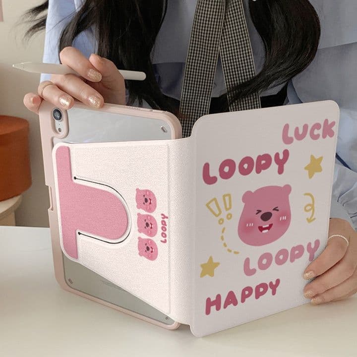 タブレットケース iPad/iPad Air/iPad Pro/mini かわいい動物イラスト折りたたみ保護カバー