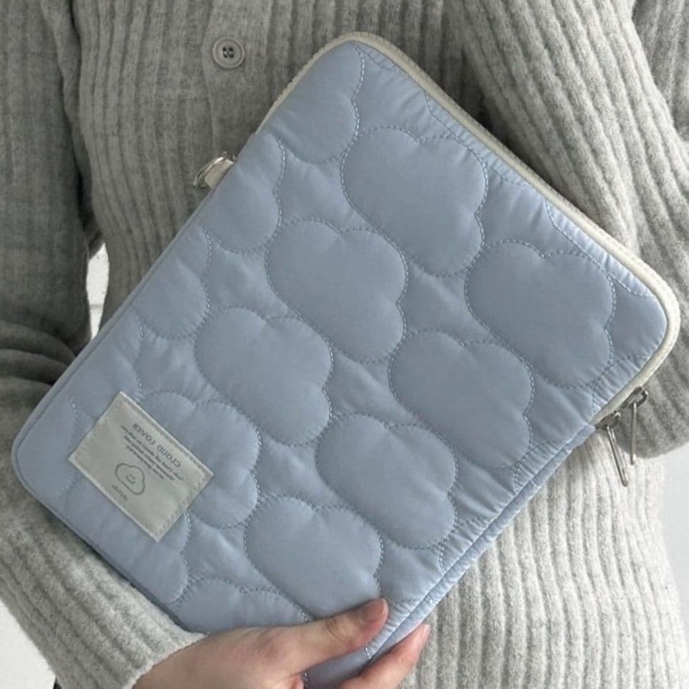 タブレットケース 雲模様キルティング保護スリーブ 11～16インチ対応 iPad / Androidタブレット