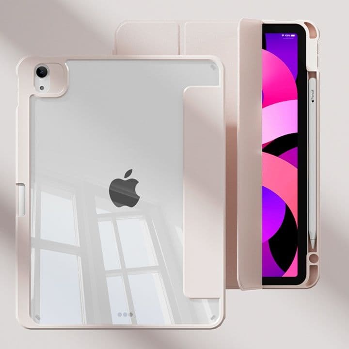 タブレットケース iPad/iPad Air/iPad Pro/mini 透明磁気分離式 ペンケース付き保護カバー