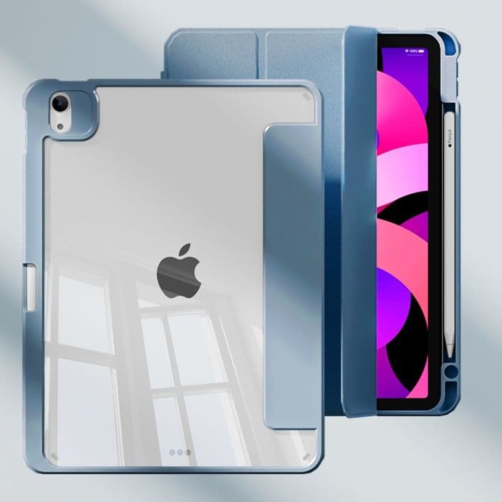 タブレットケース iPad/iPad Air/iPad Pro/mini 透明磁気分離式 ペンケース付き保護カバー