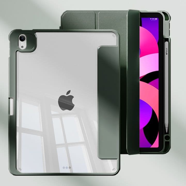 タブレットケース iPad/iPad Air/iPad Pro/mini 透明磁気分離式 ペンケース付き保護カバー