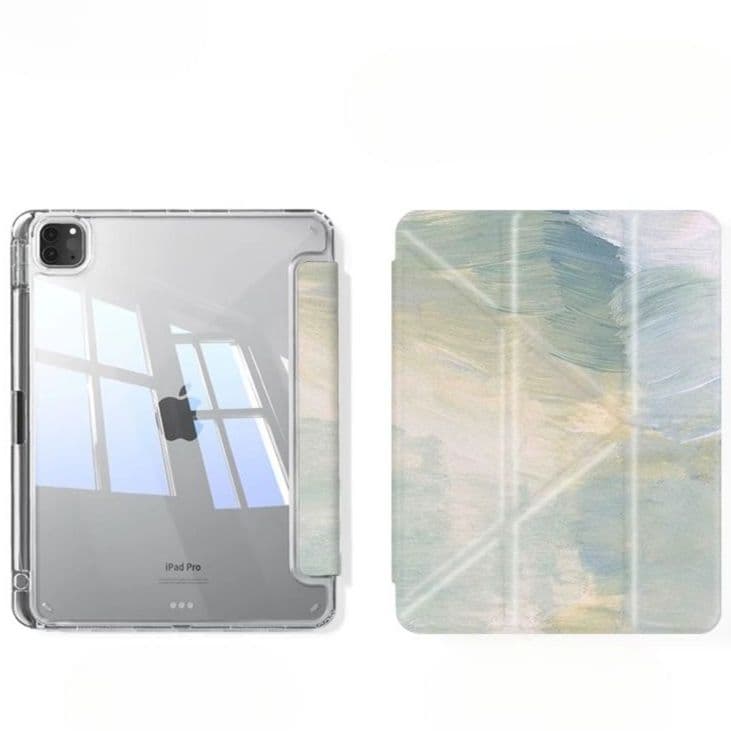タブレットケース iPad/iPad Air/iPad Pro/mini 水彩画風折りたたみ式保護カバー