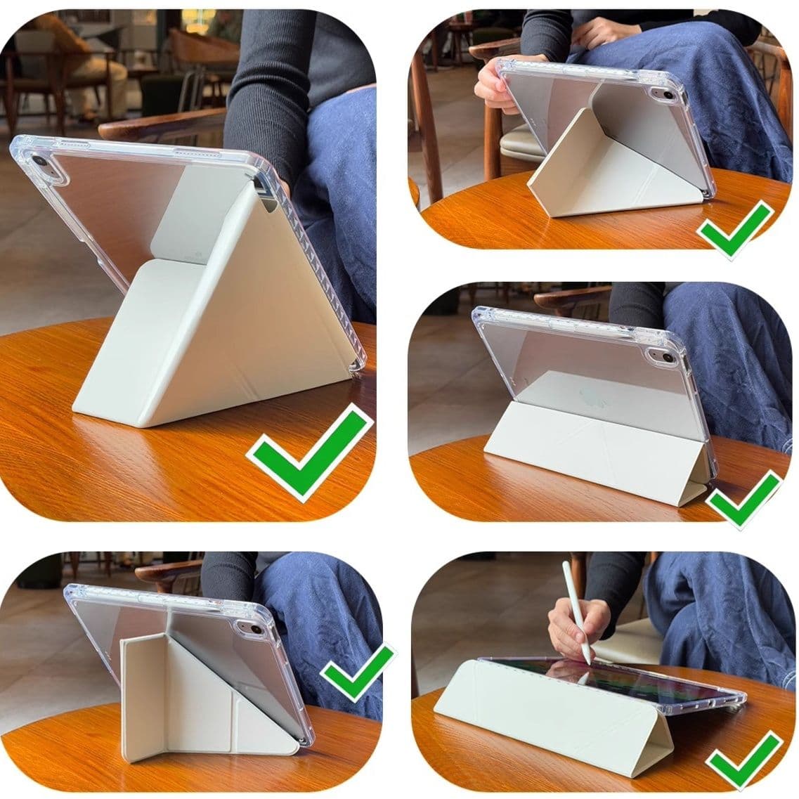 タブレットケース iPad/iPad Air/iPad Pro/mini 透明折り紙スタンド保護カバー