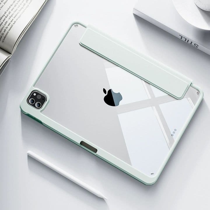 タブレットケース iPad/iPad Air/iPad Pro/mini クリア背面デザイン 高透明保護ケース