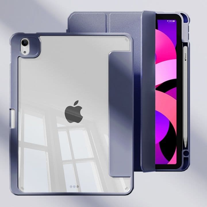 タブレットケース iPad/iPad Air/iPad PRo/miniタブレットケース 磁気吸着式透明背面保護タブレットケース