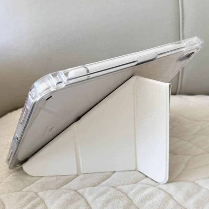 タブレットケース iPad/iPad Air/iPad Pro/mini 透明ソフト筆槽付き保護カバー