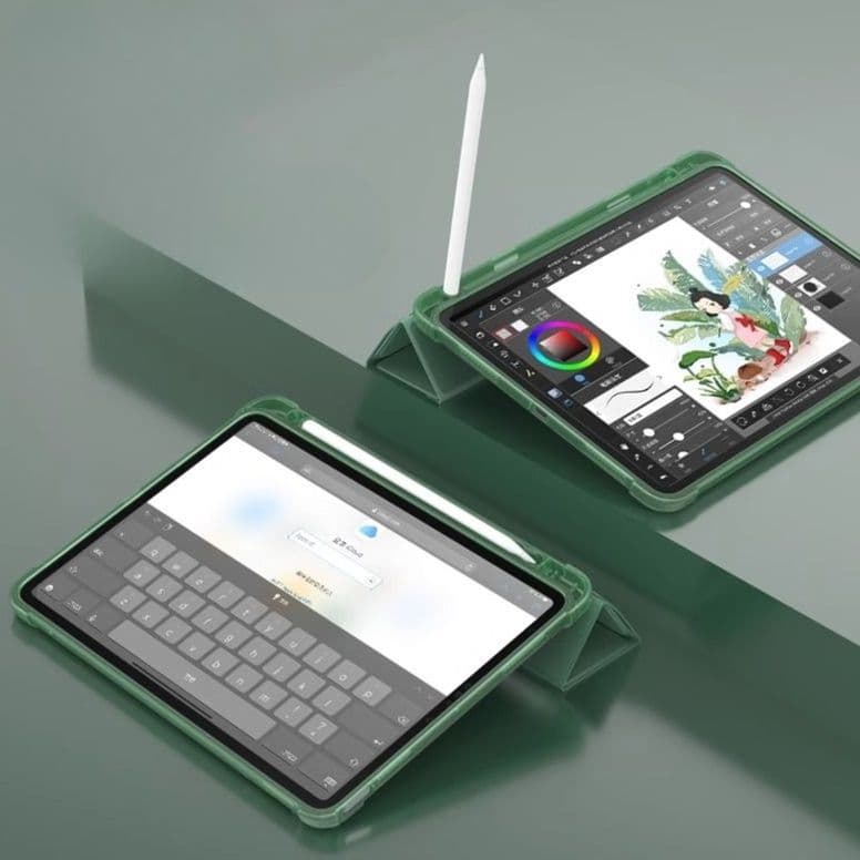 タブレットケース iPad/iPad Air/iPad Pro/mini 柔軟シリコン全包み折り畳み式保護ケース