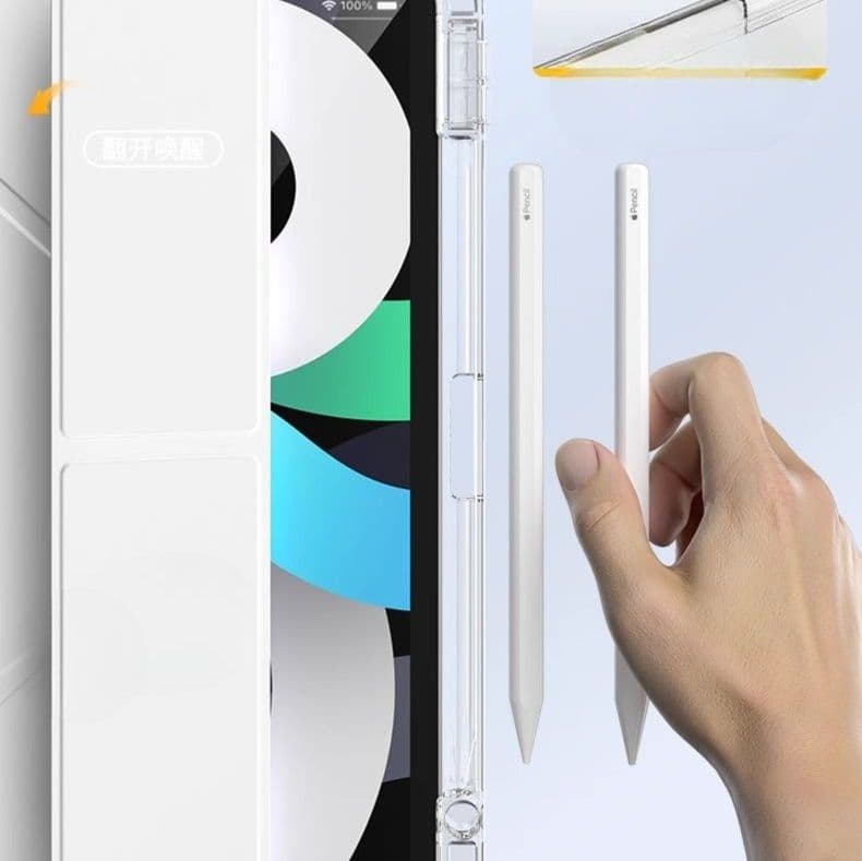 タブレットケース iPad/iPad Air/iPad Pro/mini 透明折りたたみスタンド機能付き保護カバー