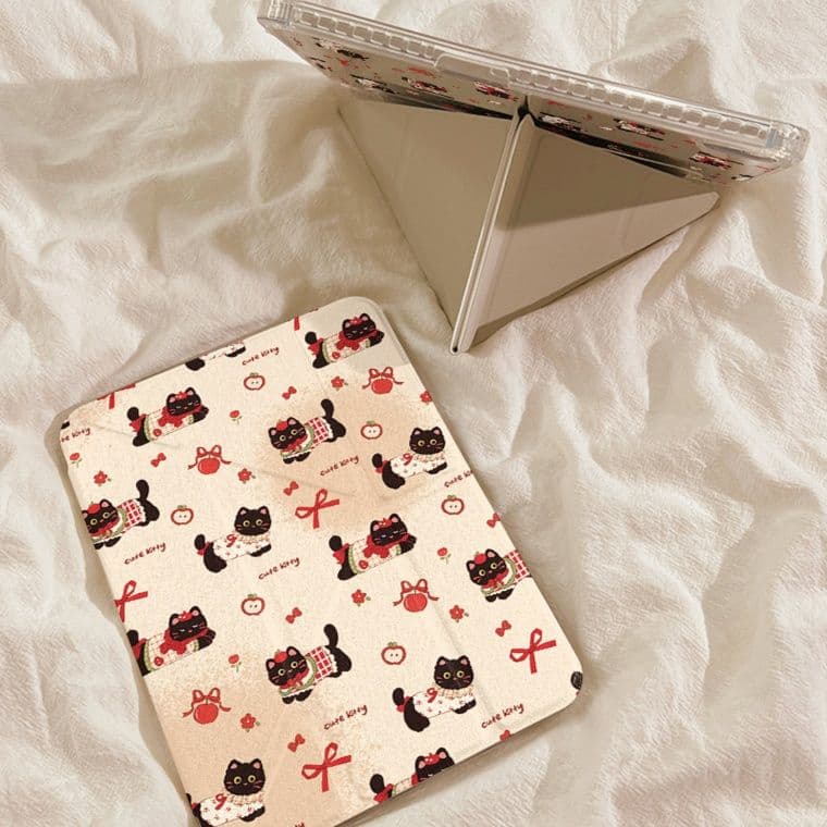 タブレットケース iPad/iPad Air/iPad Pro/mini 猫柄ハートデザイン保護カバー