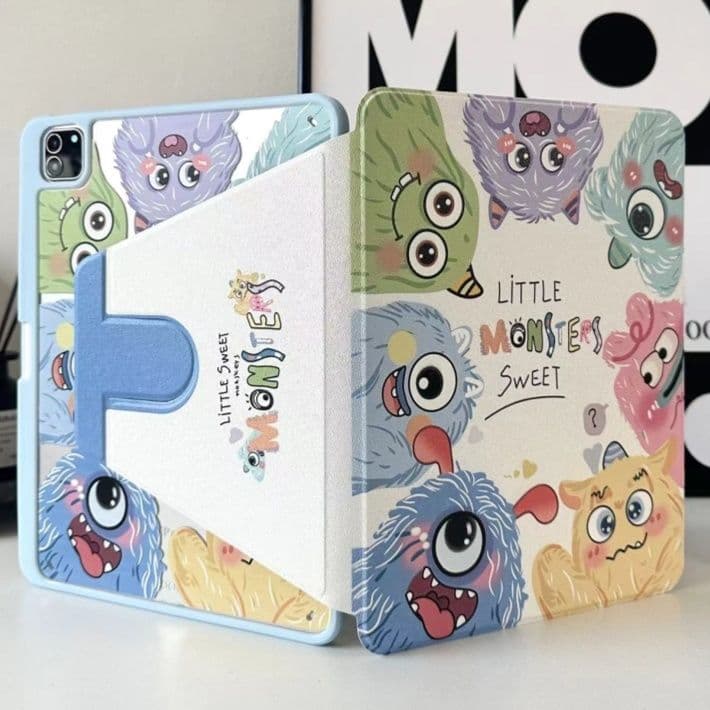 タブレットケース iPad/iPad Air/iPad Pro/mini うさぎと花柄のスタンド機能付き保護カバー