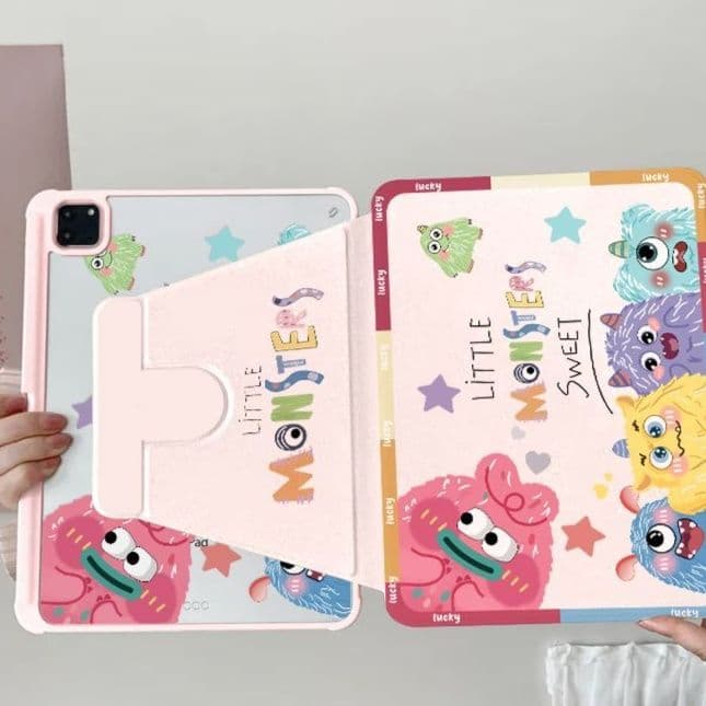 タブレットケース iPad/iPad Air/iPad Pro/mini うさぎと花柄のスタンド機能付き保護カバー