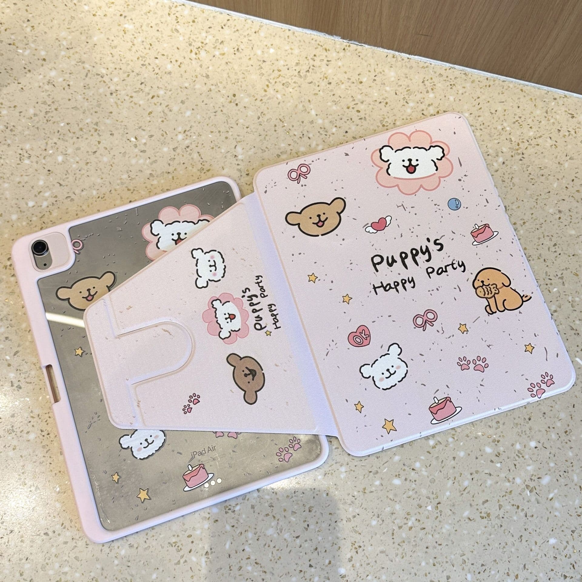 タブレットケース iPad/iPad Air/iPad Pro/mini うさぎと花柄のスタンド機能付き保護カバー
