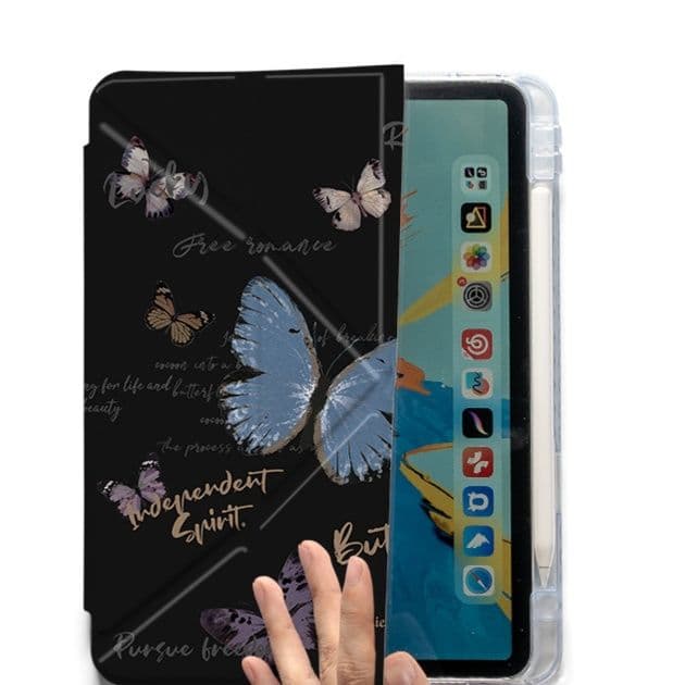 タブレットケース 蝶々舞う透明感あるタブレットケース iPad/iPad Air/iPad Pro/mini