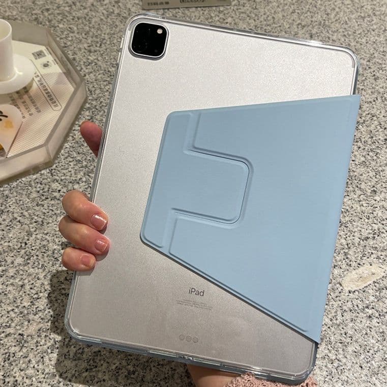 タブレットケース iPad/iPad Air/iPad Pro/mini 多角度調整 スタンド式透明保護ケース
