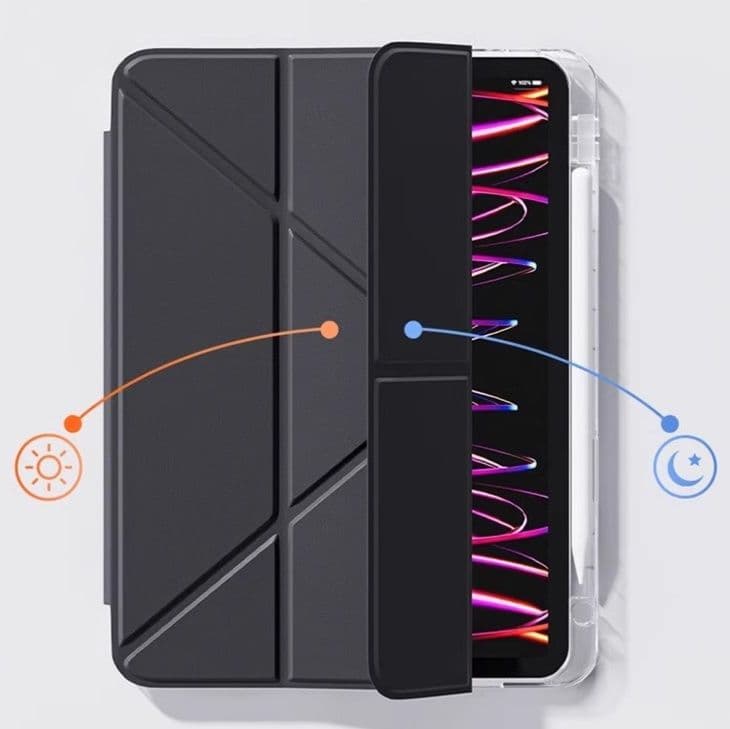 タブレットケース Xiaomi 3つ折りタブレットケース 多角度スタンド付き保護ケース