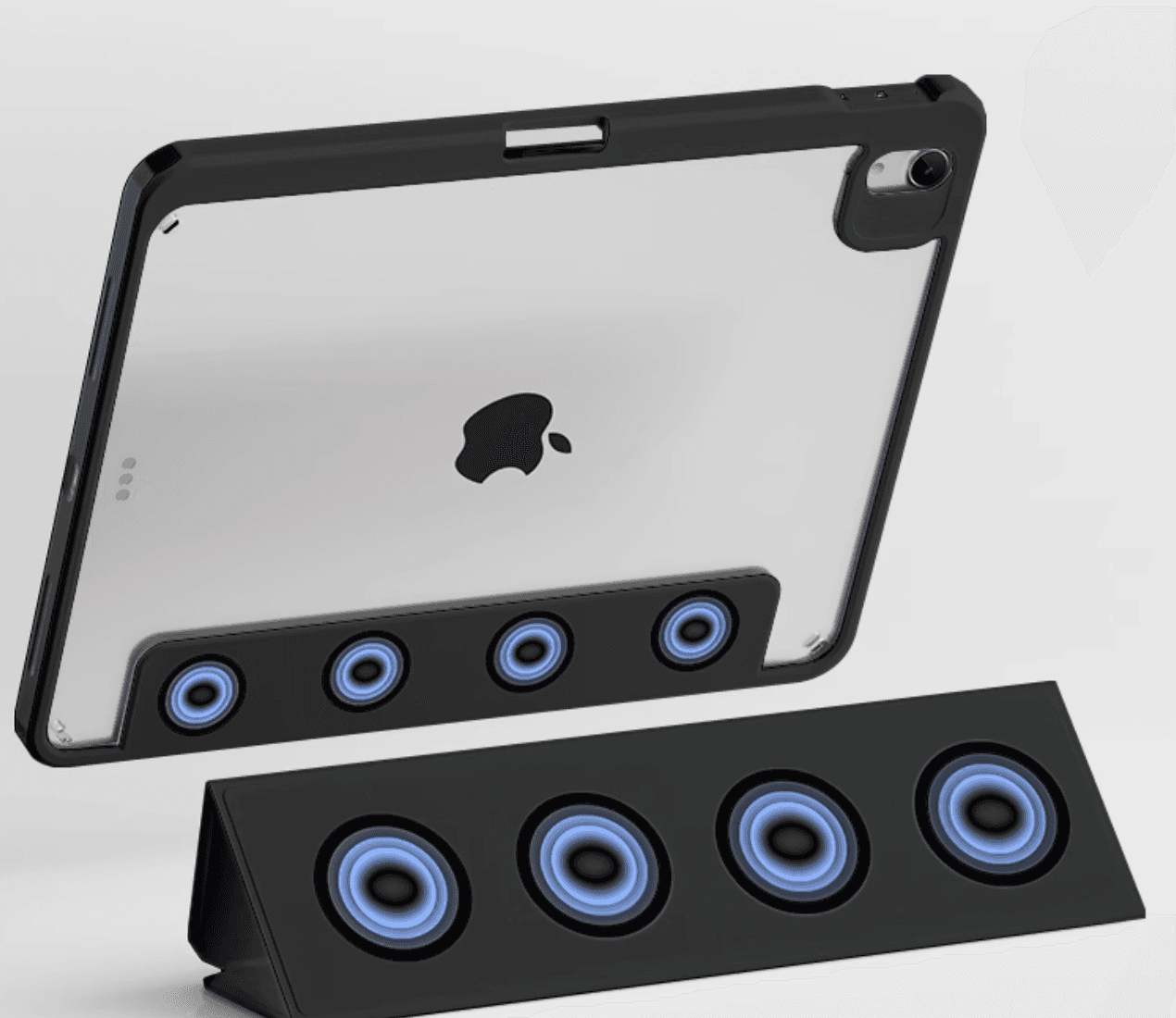 タブレットケース iPad/iPad Air/iPad PRo/miniタブレットケース 磁気吸着式透明背面保護タブレットケース