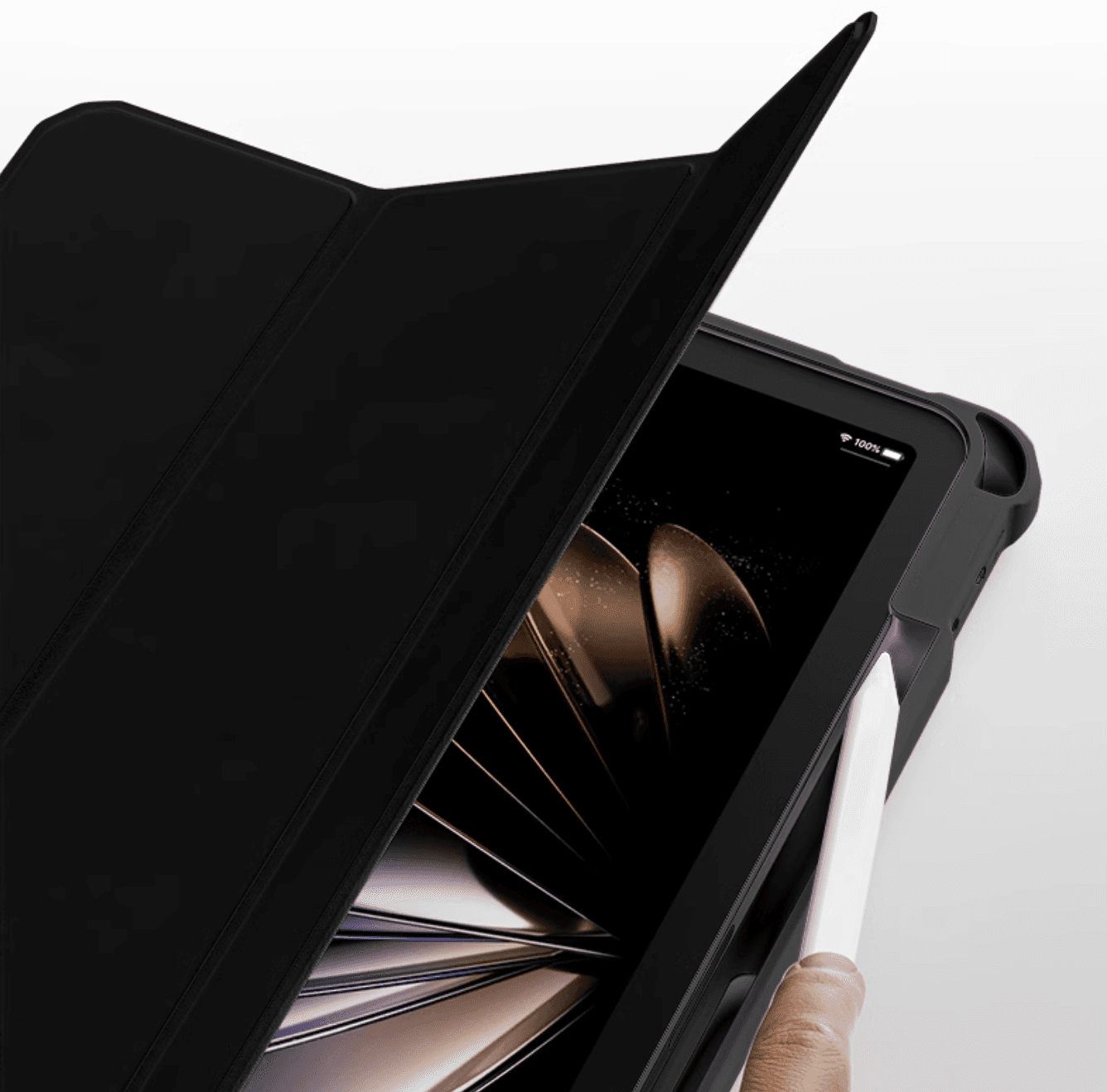 タブレットケース iPad/iPad Air/iPad PRo/miniタブレットケース 磁気吸着式透明背面保護タブレットケース
