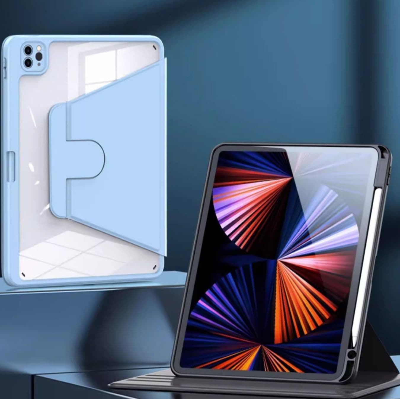 タブレットケース 自由回転 多機能タブレット保護ケース iPad/iPad Air/iPad Pro/mini