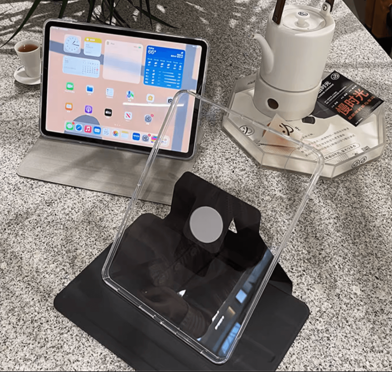 タブレットケース iPad/iPad Air/iPad Pro/mini 多角度調整 スタンド式透明保護ケース