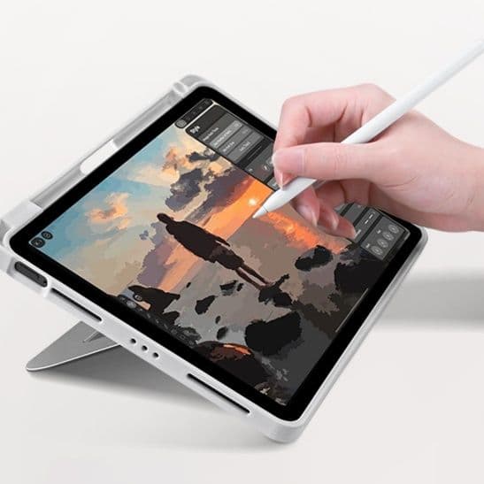 タブレットケース iPad/iPad Air/iPad PRo アルミタブレットケース 創作者のための多角度スタンド機能付きケース