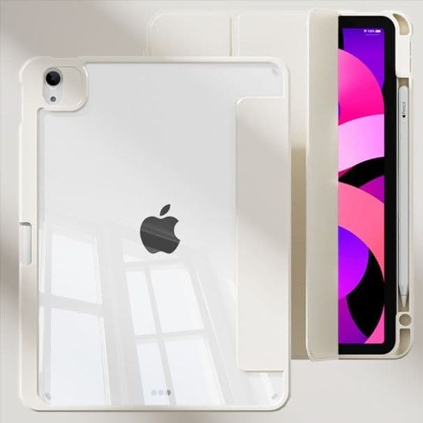 タブレットケース iPad/iPad Air/iPad Pro/mini 透明磁気分離式 ペンケース付き保護カバー
