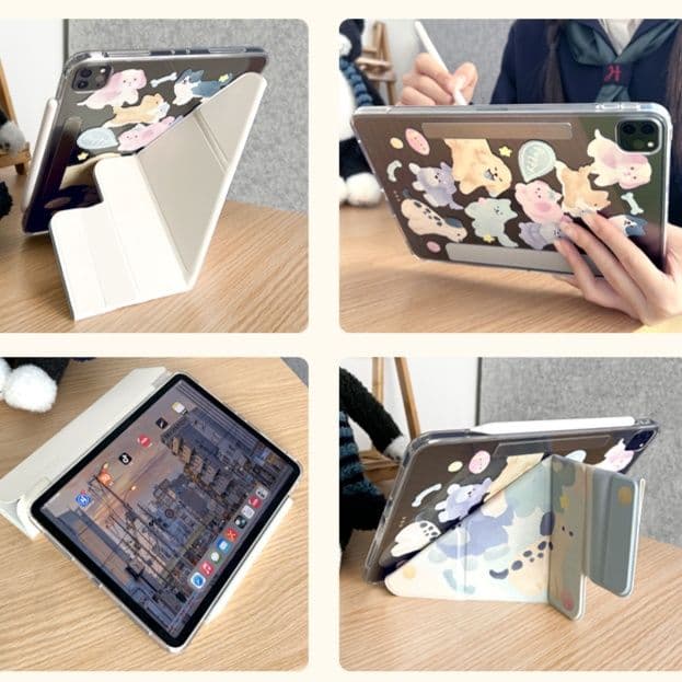 タブレットケース かわいい動物柄 磁石折りたたみ保護カバー iPad/iPad Air/iPad Pro/mini