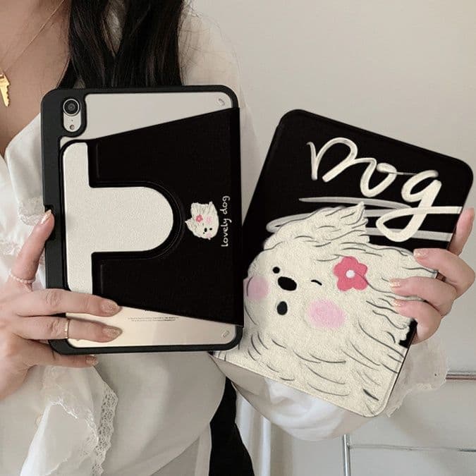 タブレットケース もふもふわんちゃん手帳型タブレット保護カバー iPad/iPad Air/iPad Pro/mini
