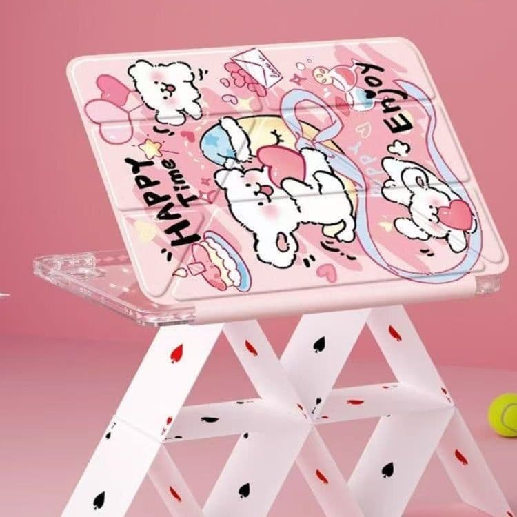 タブレットケース ふわもこうさぎ透明保護カバー iPad/iPad Air/iPad Pro/mini