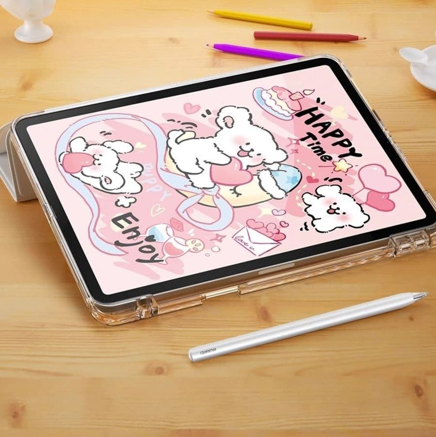 タブレットケース ふわもこうさぎ透明保護カバー iPad/iPad Air/iPad Pro/mini