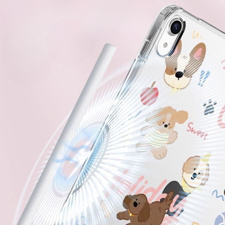 タブレットケース かわいい子犬イラスト透明保護カバー iPad/iPad Air/iPad Pro/mini