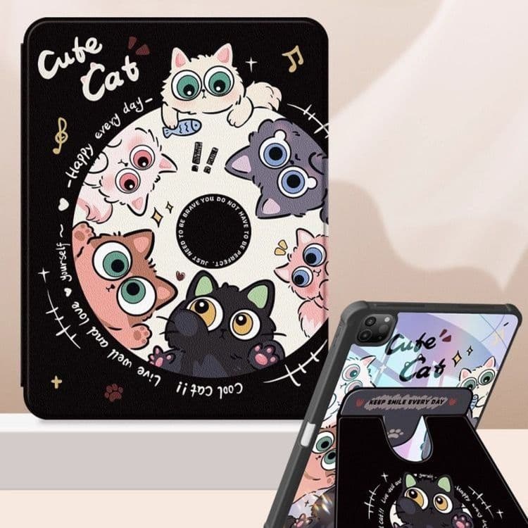 タブレットケース 猫のメロディー回転式保護カバー iPad/iPad Air/iPad Pro/mini