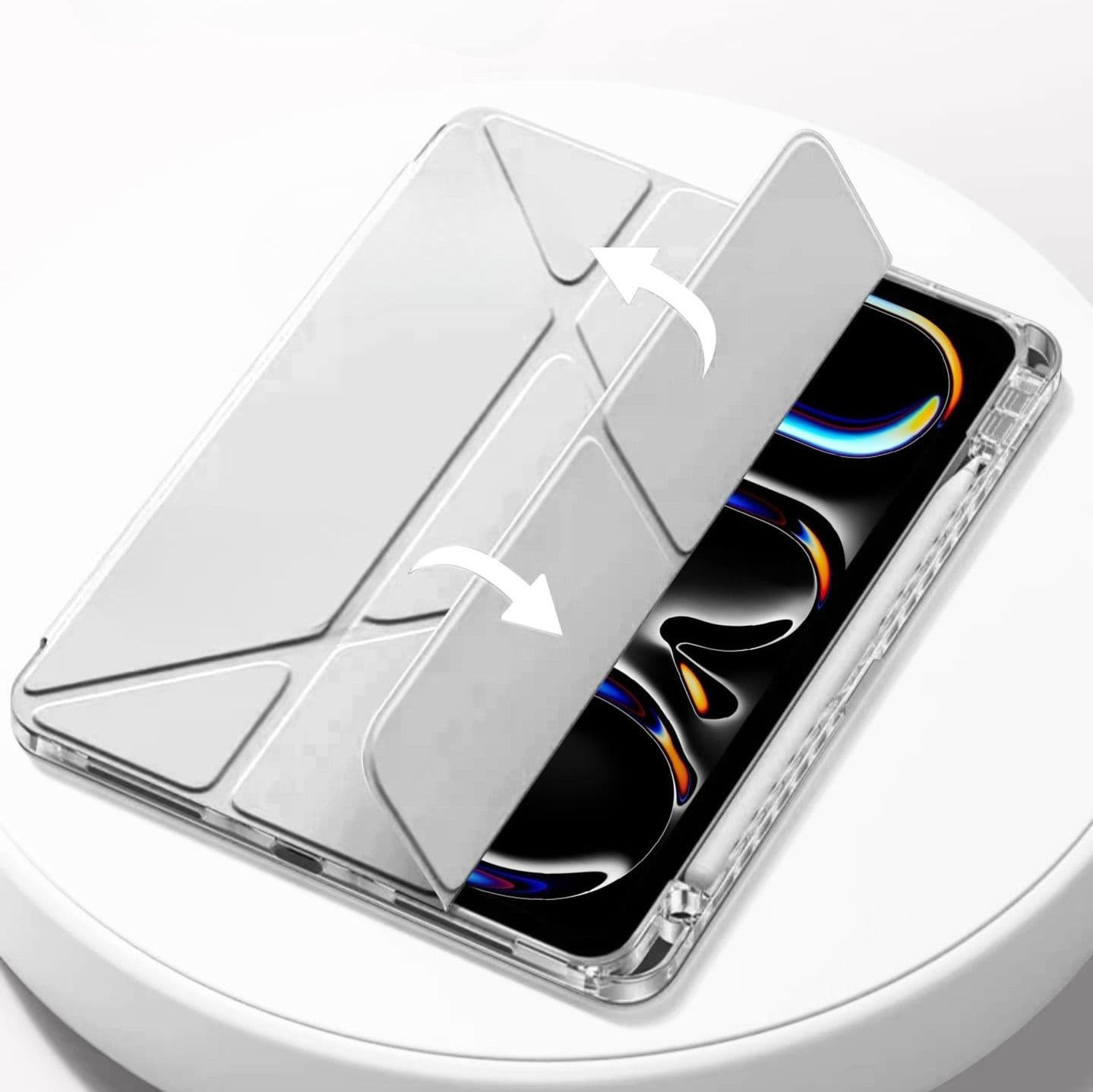 タブレットケース 三つ折り変形スタンド機能付き保護カバー iPad/iPad Air/iPad Pro/mini