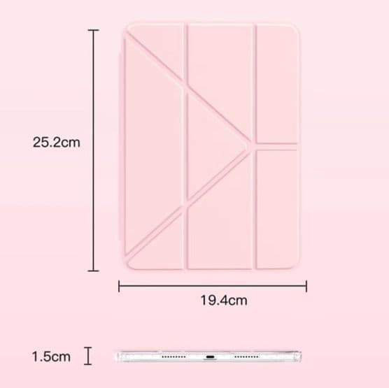タブレットケース 透明背面クリア折り畳みスタンド式保護カバー iPad/iPad Air/iPad Pro/mini