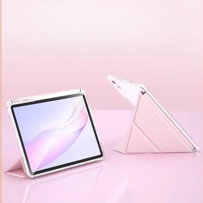 タブレットケース 透明背面クリア折り畳みスタンド式保護カバー iPad/iPad Air/iPad Pro/mini