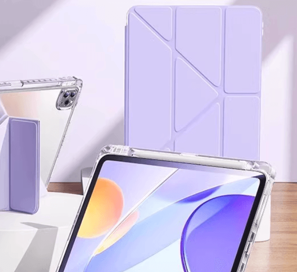 タブレットケース 透明背面クリア折り畳みスタンド式保護カバー iPad/iPad Air/iPad Pro/mini