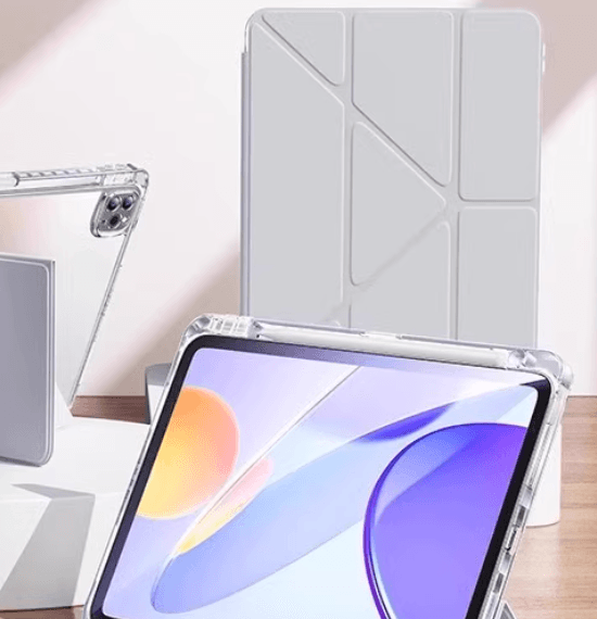 タブレットケース 透明背面クリア折り畳みスタンド式保護カバー iPad/iPad Air/iPad Pro/mini